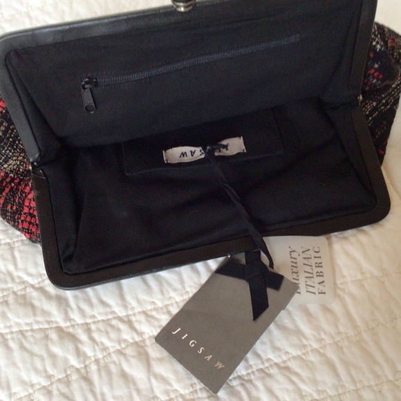 Jigsaw of London Italian fabric clutch, new with tags - Picture 2 of 7